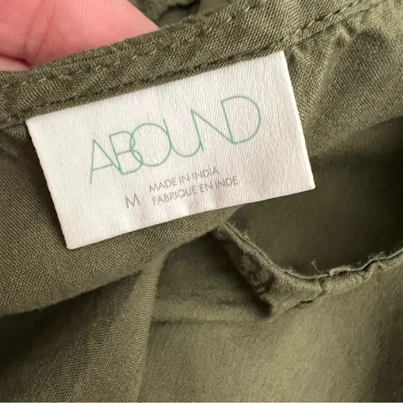 Abound Solid Button Front Loose Simple Ruffle Hem Summer Cami Top Size Medium - Picture 6 of 6